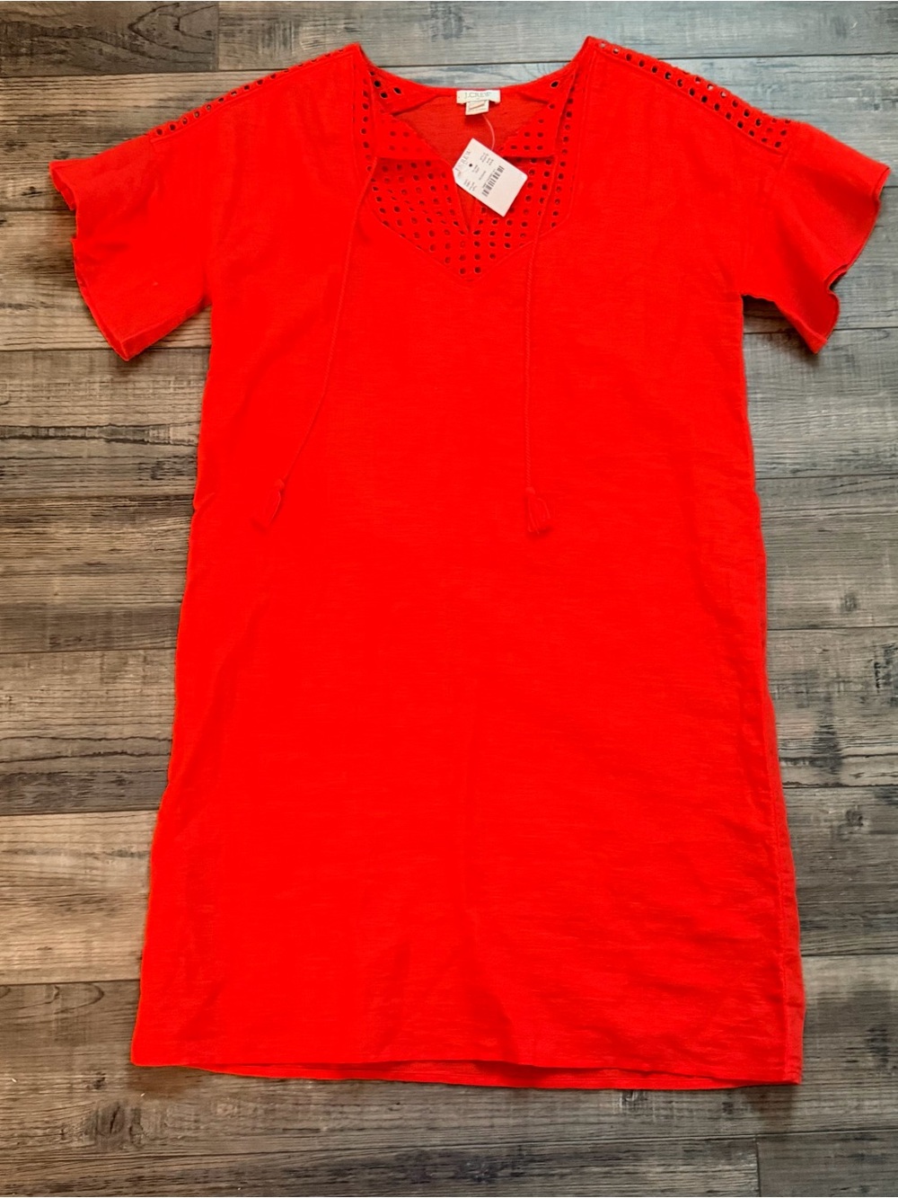 J. Crew Red Eyelet dress
